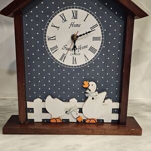 Sweet Duck Wall Clock Decor - White & Orange